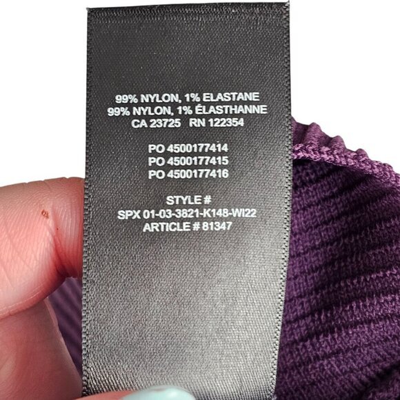 Babaton Aritzia Dark Purple Structured Knit Ribbed Cropped Halter Top Sz XXS - Picture 6 of 7